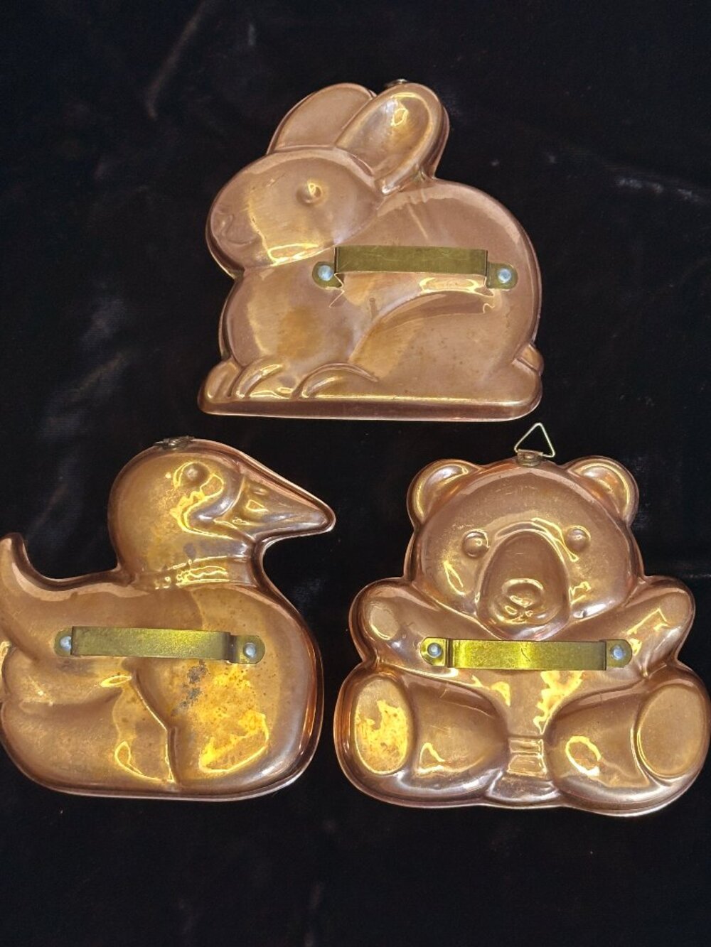 NWOT Taurus Large Copper & Brass Cookie Cutters Duck Bunny Teddy Bear Lot of 3